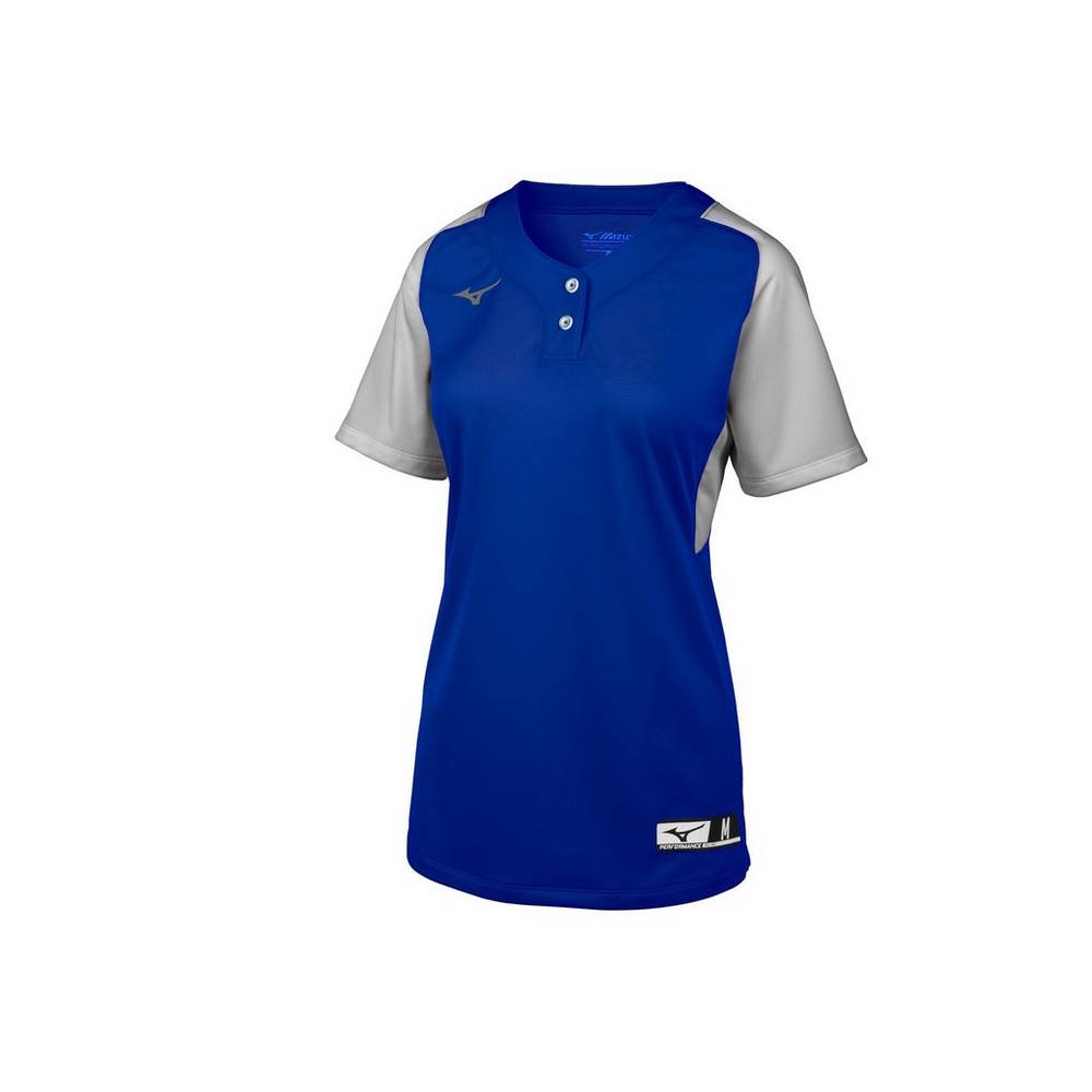 Mizuno Aerolite 2-Button Női Mezek Királykék/Szürke HED438961